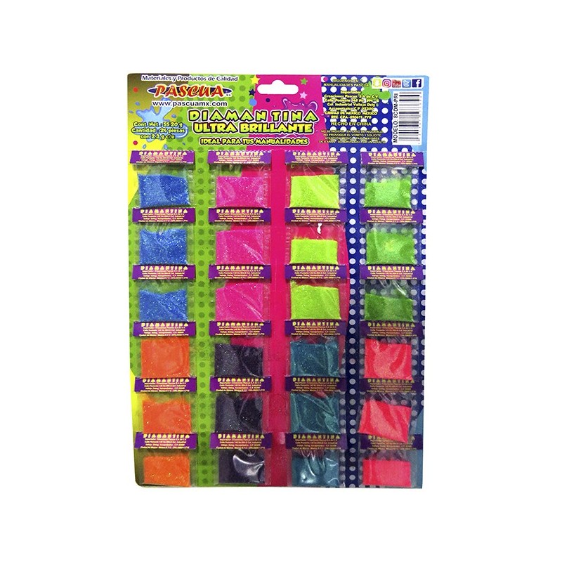 DIAMANTINA CARTON C/24 BOL.PASCUA SURT. FLUOR E.(24) C.(144