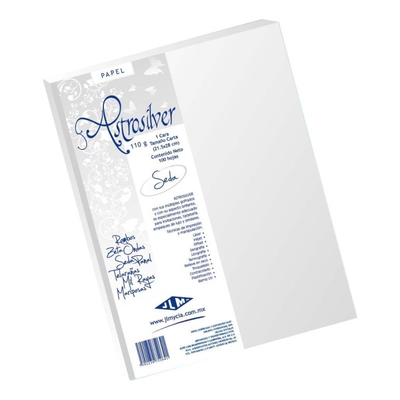 PAPEL ASTROSILVER CTA. 110G. 1C. SEDA PAQ.C/100H.