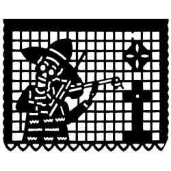 PAPEL CHINA PICADO 1/4 PLIEGO 33.5X24CM. NEGRO PAQ. C/50H.