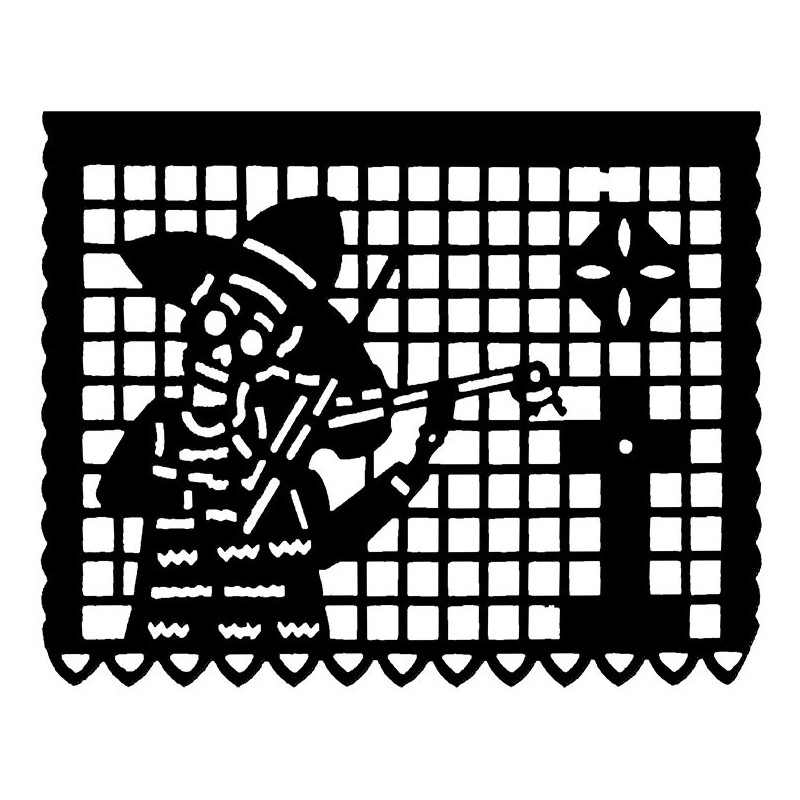 PAPEL CHINA PICADO 1/4 PLIEGO 33.5X24CM. NEGRO PAQ. C/50H.
