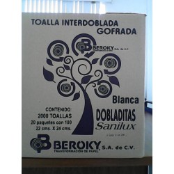 TOALLAS INTERDOBLADAS SANITAS 1407 22X24 PAQ.C/100 PZAS E.20