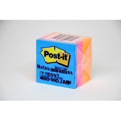 NOTAS ADH. 2X2" POST-IT 2051-N MINI CUBO 400H. NEON C(24)