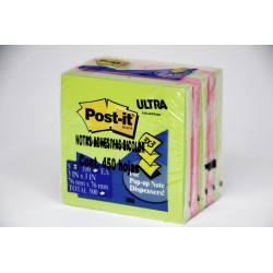 NOTAS ADH. 3X3" POST-IT POP-UP 3301-5ALTM CUBO 500H.NEON(24)