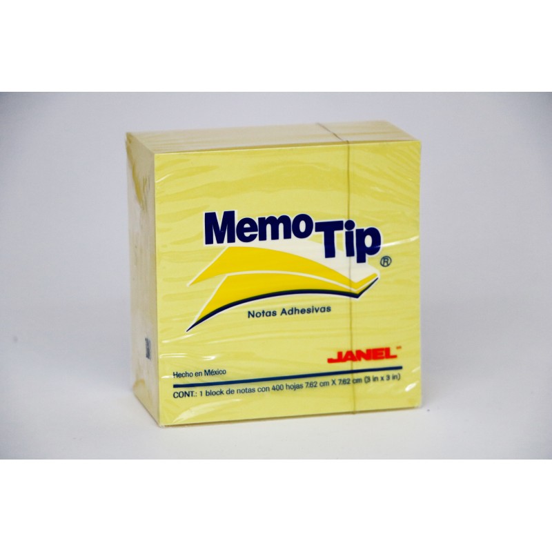 NOTAS ADH. 3X3" MEMOTIP 54 CUBO 400H. AMARILLO C(36)