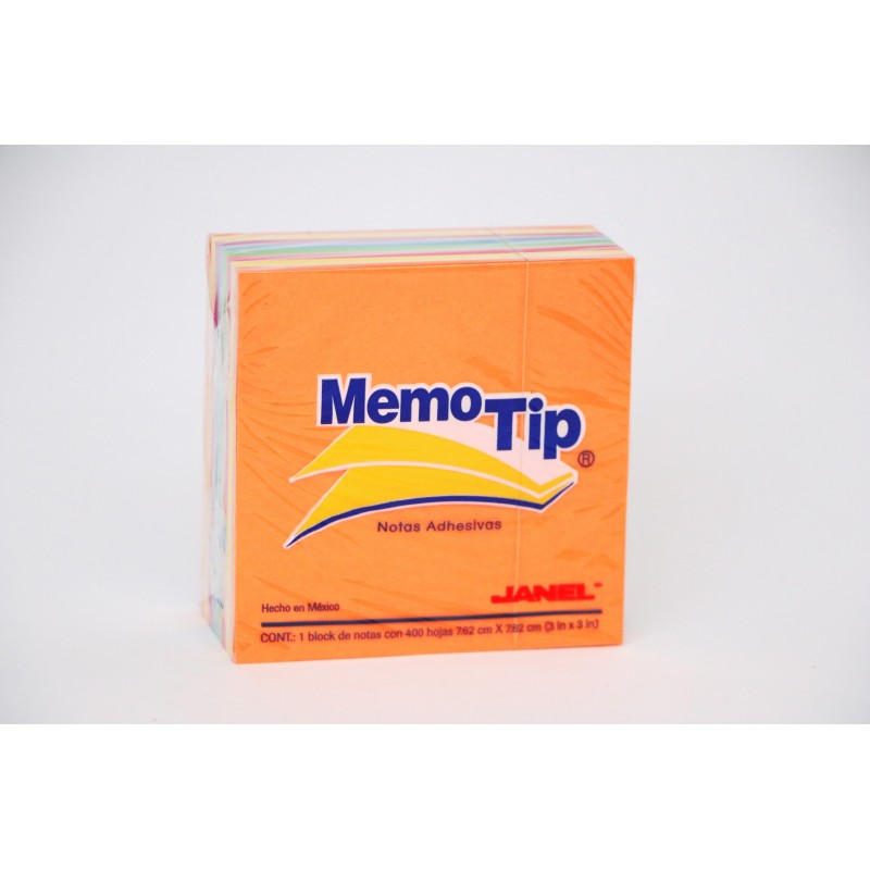NOTAS ADH. 3X3" MEMOTIP CUBO 400H. NEON C.(36)
