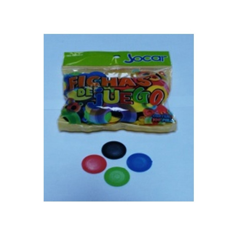FICHAS DE POKER PLAST. 25MM JOCAR BOL. C/100 COL SURT C.72