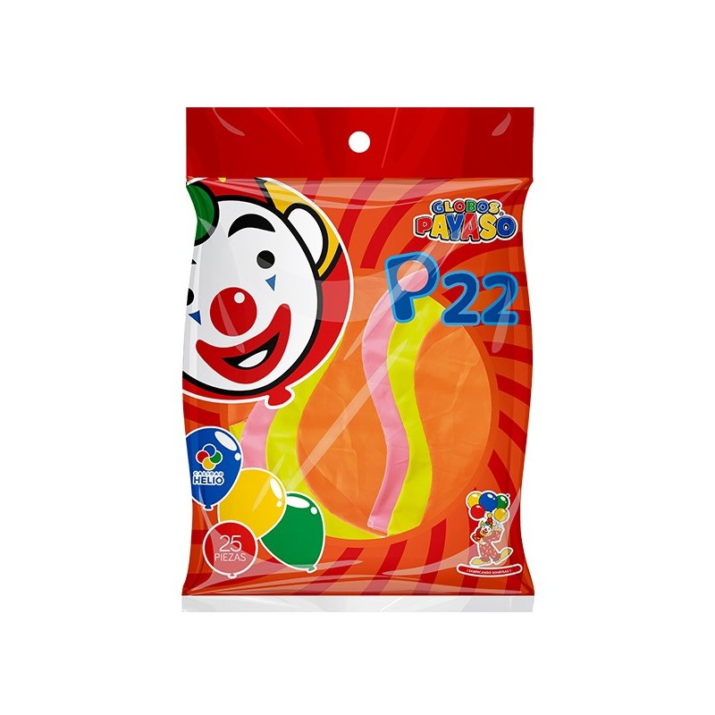 GLOBOS PAYASO #22 COL. SURT. BOL. C/25 C.(120)