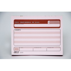 VALE PROVISIONAL DE CAJA #2051 PRINTA. 1/4 CTA. 50H.(3)(24)